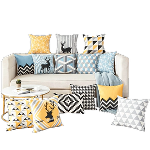 棉麻北欧沙发抱枕套不含芯客厅大靠背垫枕床头腰垫现代轻奢高级感