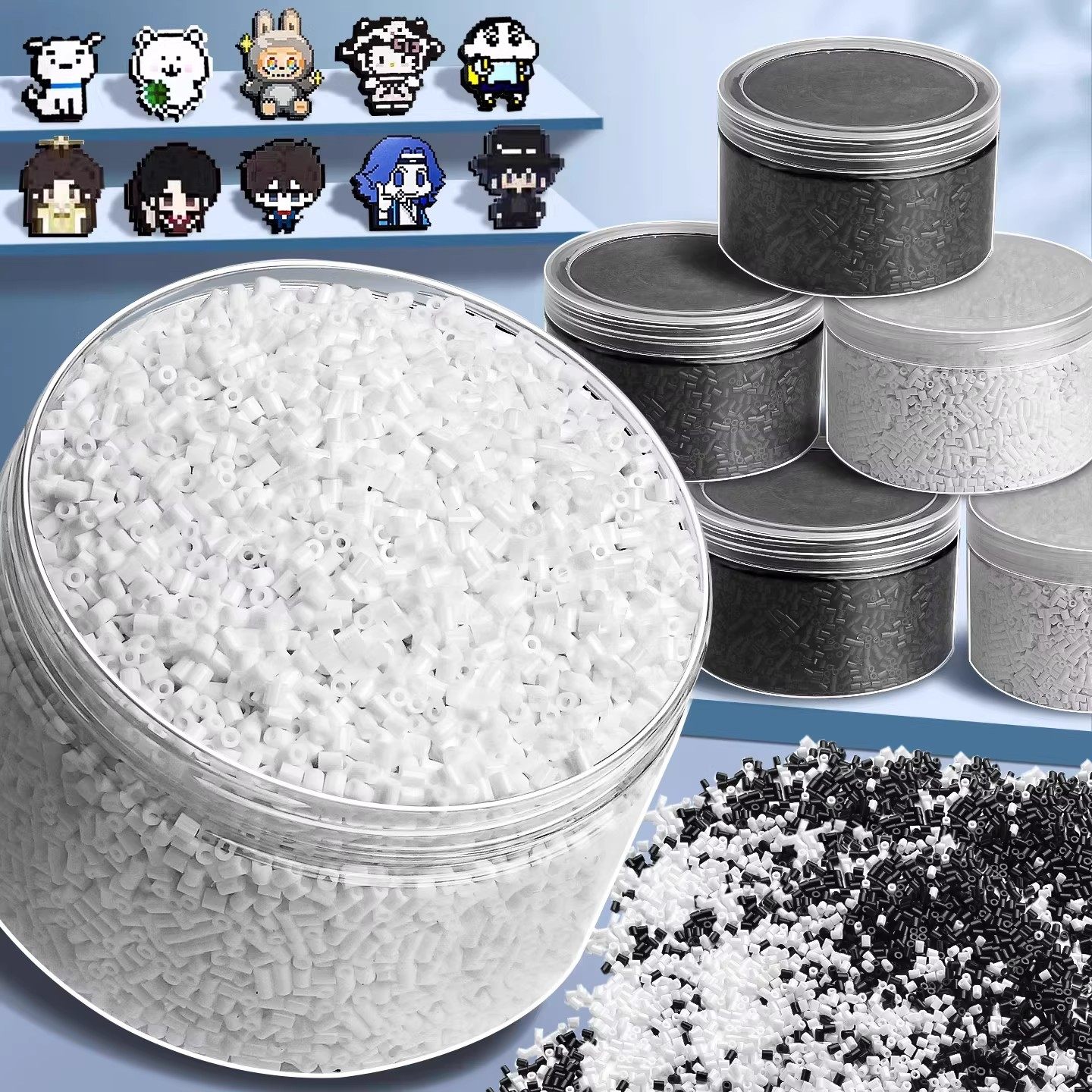 mard同款拼豆补充包融合豆黑白豆子1万颗立体手工diy材料包玩具女,玩具/童车/益智/积木/模型,拼豆/拼豆工具,淘宝优惠券,粉丝福利购,淘宝优惠卷