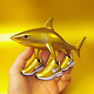 黄金奈克鲨鱼外国ai山海经玩具仿真玩偶模型摆件儿童男女孩子礼物