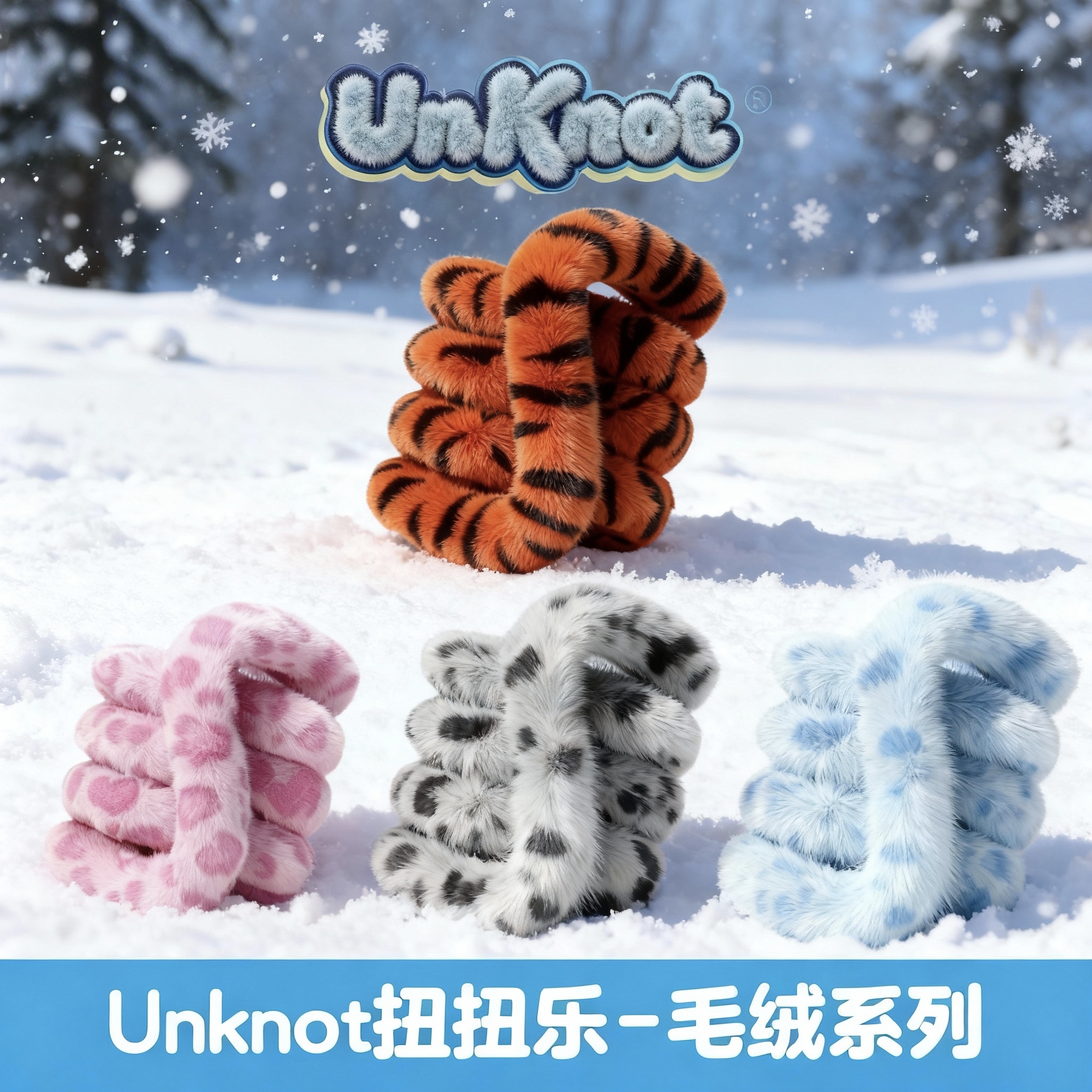 2025新款毛绒扭扭乐温变tangle同款解压神器小学生爆火的玩具女孩