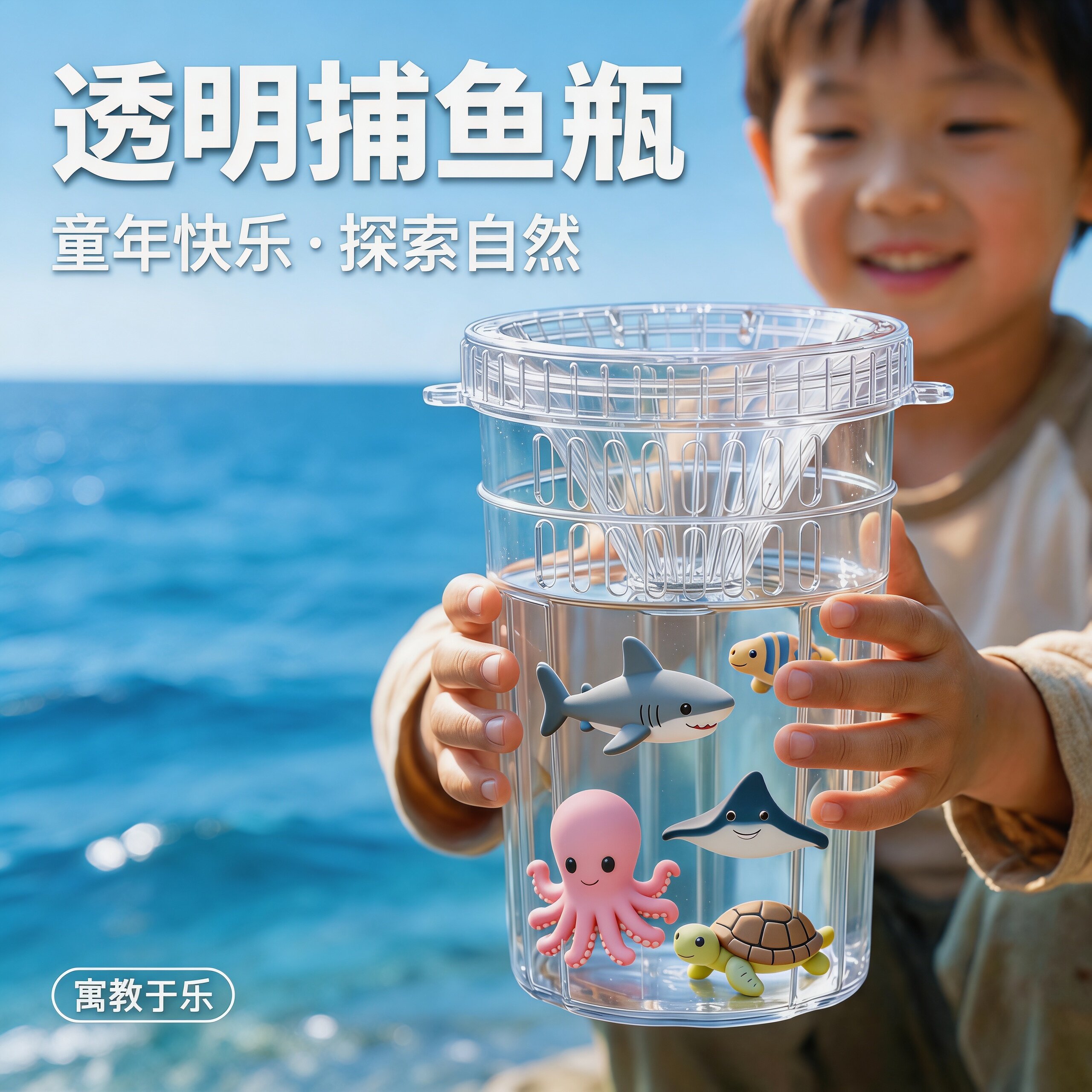 户外儿童抓鱼瓶倒须瓶捕捉鱼神器大号逮捞小鱼捕虾钓鱼工具道具女