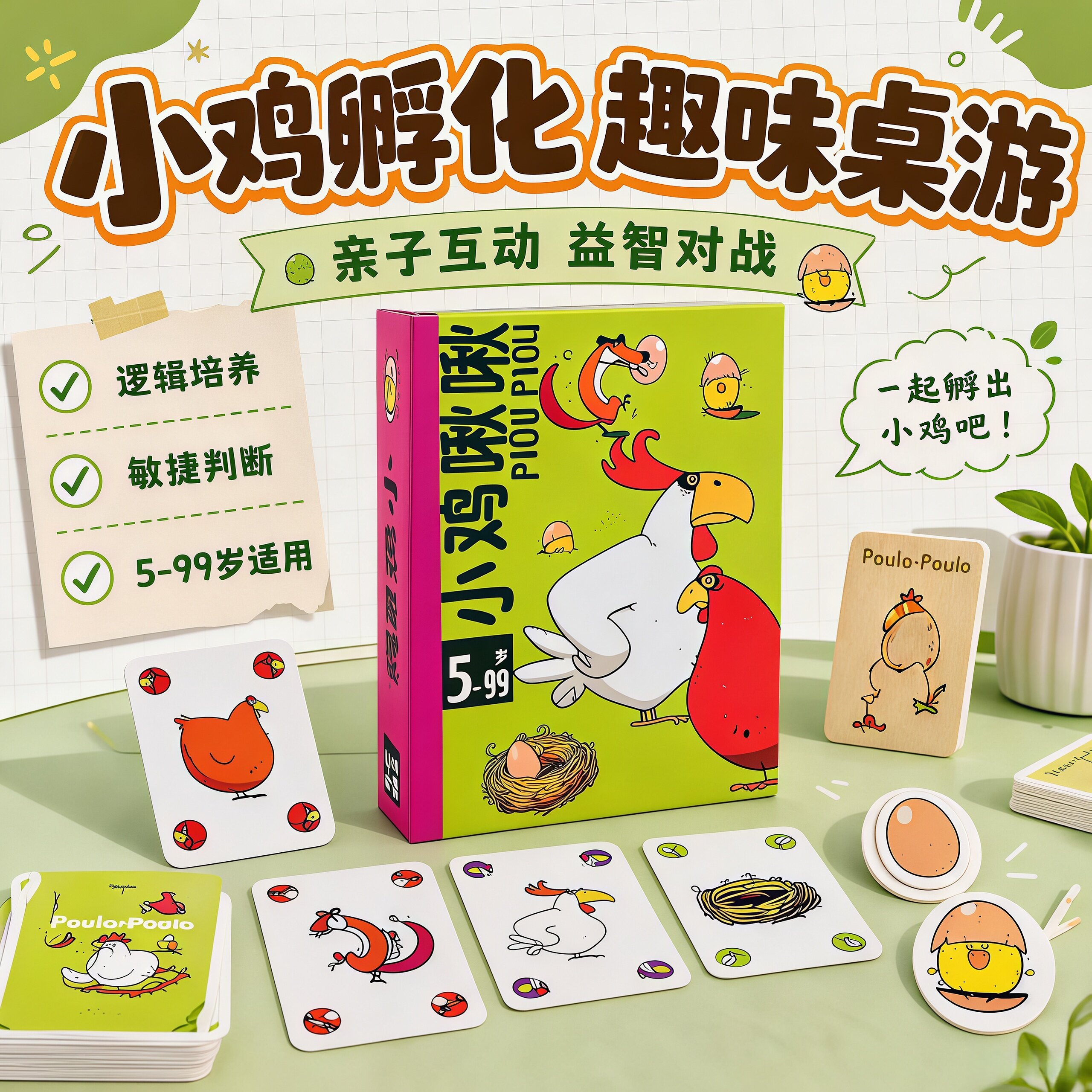 小鸡啾啾桌游卡牌益智3到6岁10岁以上多人对战玩具男女孩生日礼物图片