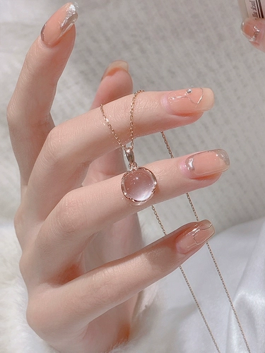 Ожерелье, цепочка до ключиц, серебро 925 пробы, легкий роскошный стиль, изысканный стиль