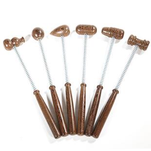 鸡翅木弹簧按摩锤腿部捶背健身神器全身保健实木敲打锤子捶背器