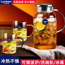 乐美雅冷水壶凉水壶高硼硅玻璃水壶耐高温泡茶壶杯子套装 明火水壶