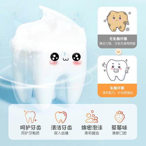 儿童牙膏0到3岁可误1无氟吞咽-2小学生5-6岁以上可误食用宝宝婴幼