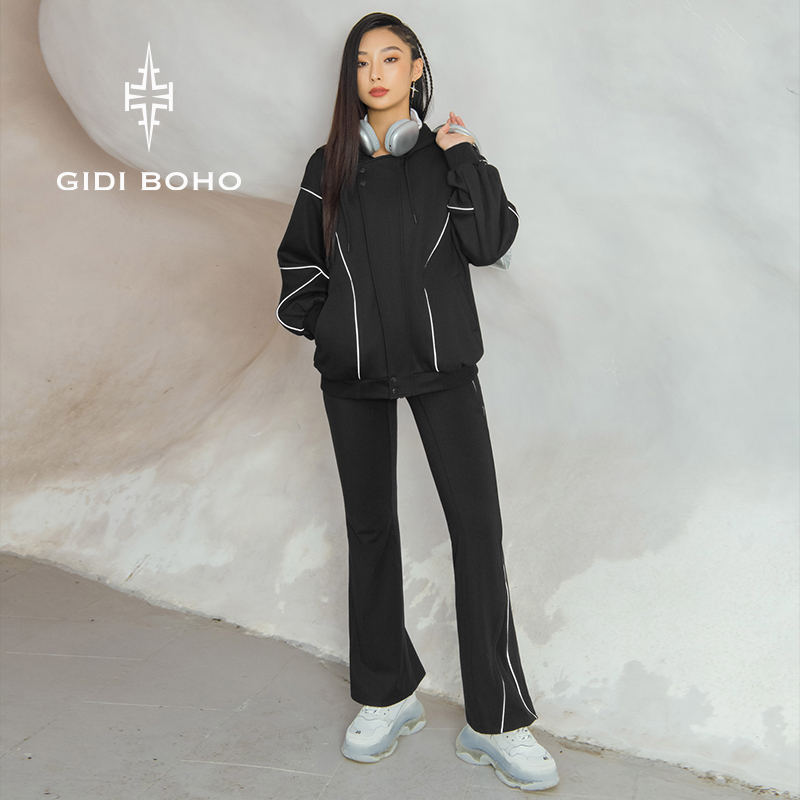 GIDI BOHO/极地薄荷冬季新款时尚休闲宽松加绒户外运动套装女套装-封面