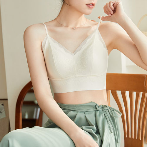 冰丝美背内衣无钢圈抹胸式文胸罩