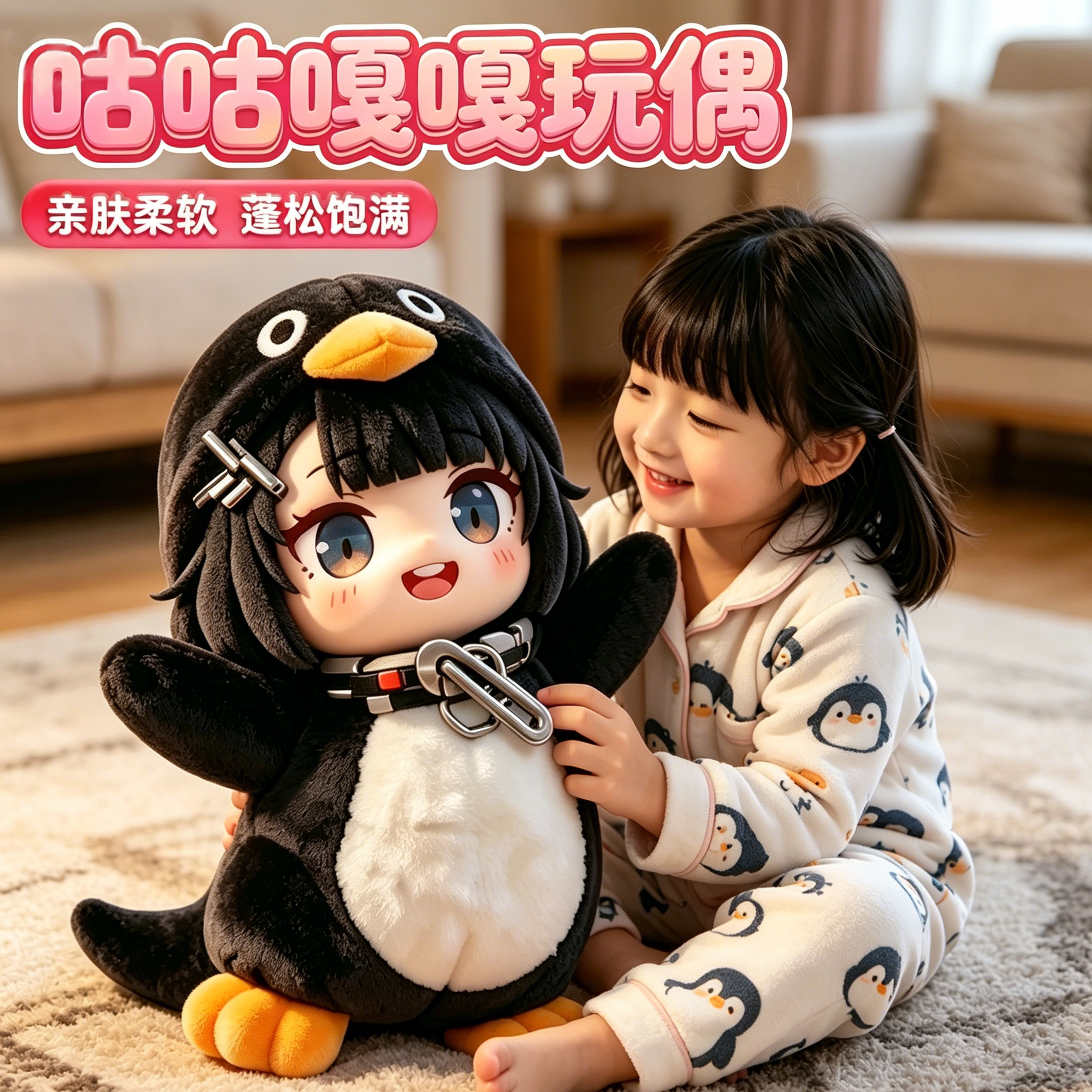咕咕嘎嘎公仔小企鹅玩偶生日礼物图片