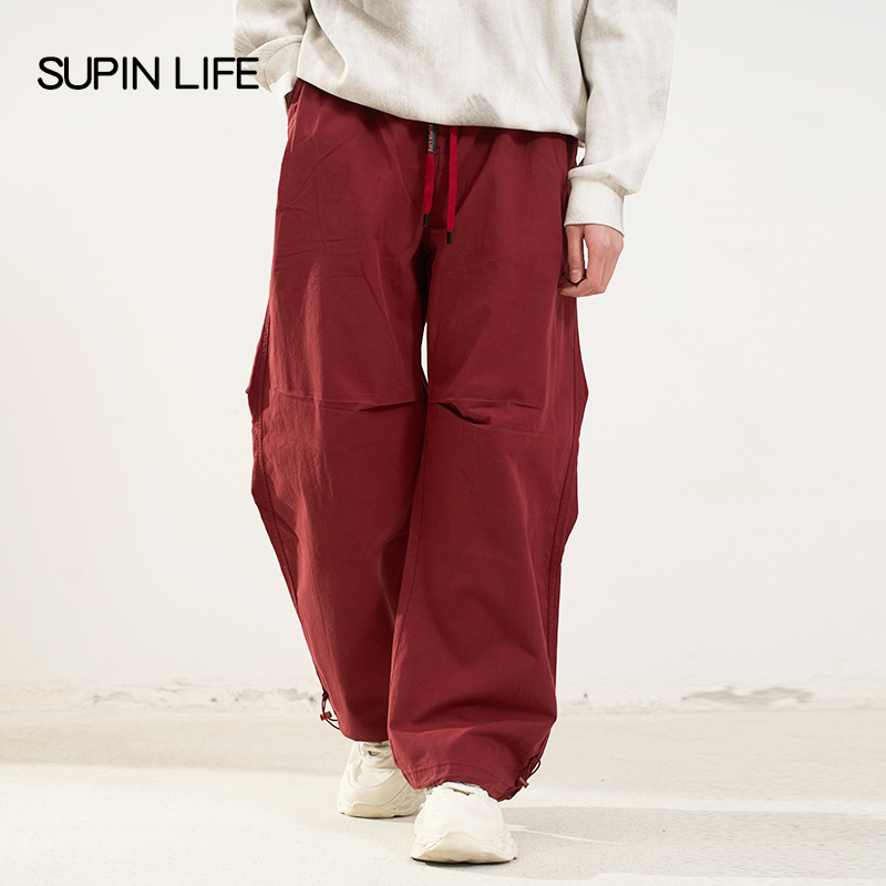 素拼男装2025新品春装男裤休闲裤宽松阔腿直筒裤潮牌街头工装长裤