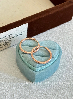 bestpart博主同款s925银耳饰玫瑰金新款圆圈耳环耳钉U形耳圈耳坠