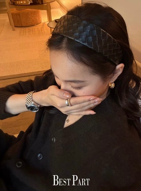 博主同款复古编织菱格纹发箍女高级感气质头箍发卡头饰秋冬新款～