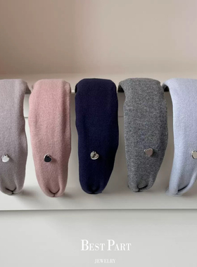 银色复古爱心少女纯色发箍宽版高颅顶头箍甜美百搭压发发箍发饰