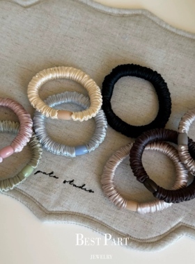 韩版基础简约高弹力质感无缝冰丝面膜大肠发圈气质纯色头绳发饰