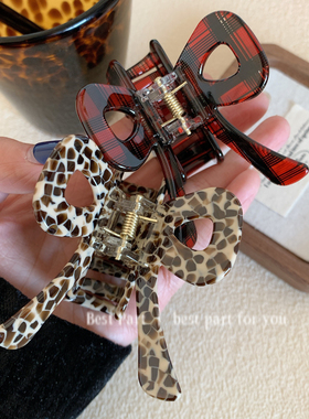 宅女同款彩色蝴蝶结醋酸抓夹高质感可爱蝴蝶发夹少女风鲨鱼夹发饰