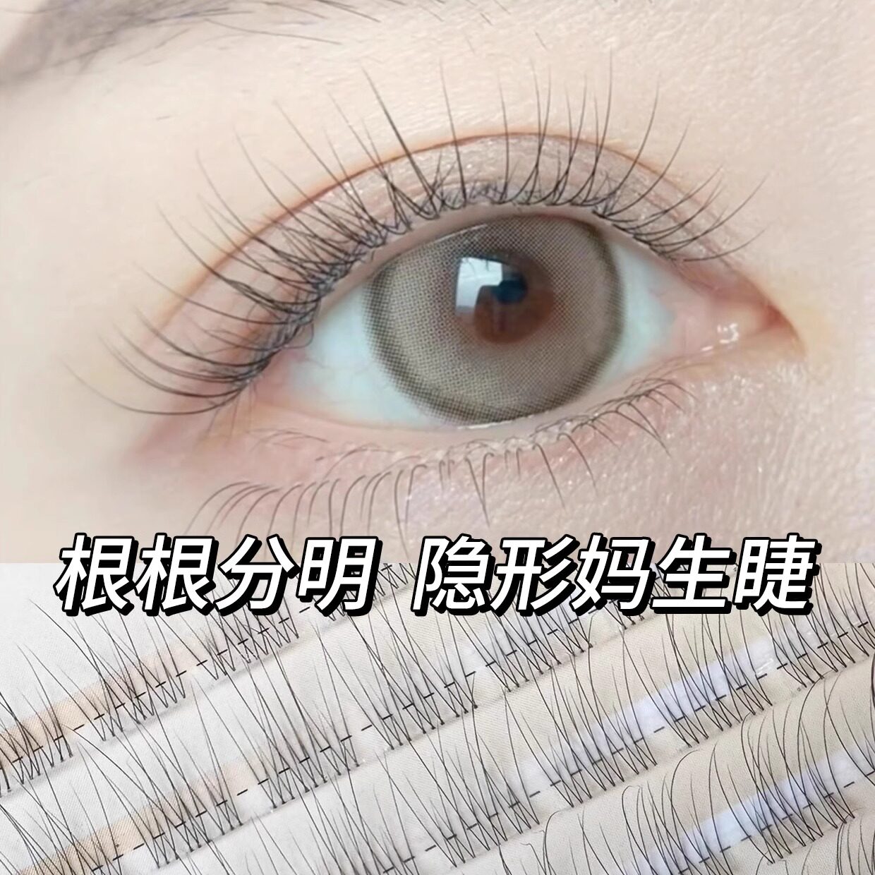 根根分明妈生睫~8mm短款免胶假睫毛女超自然彷真鱼尾分段式眼睫毛