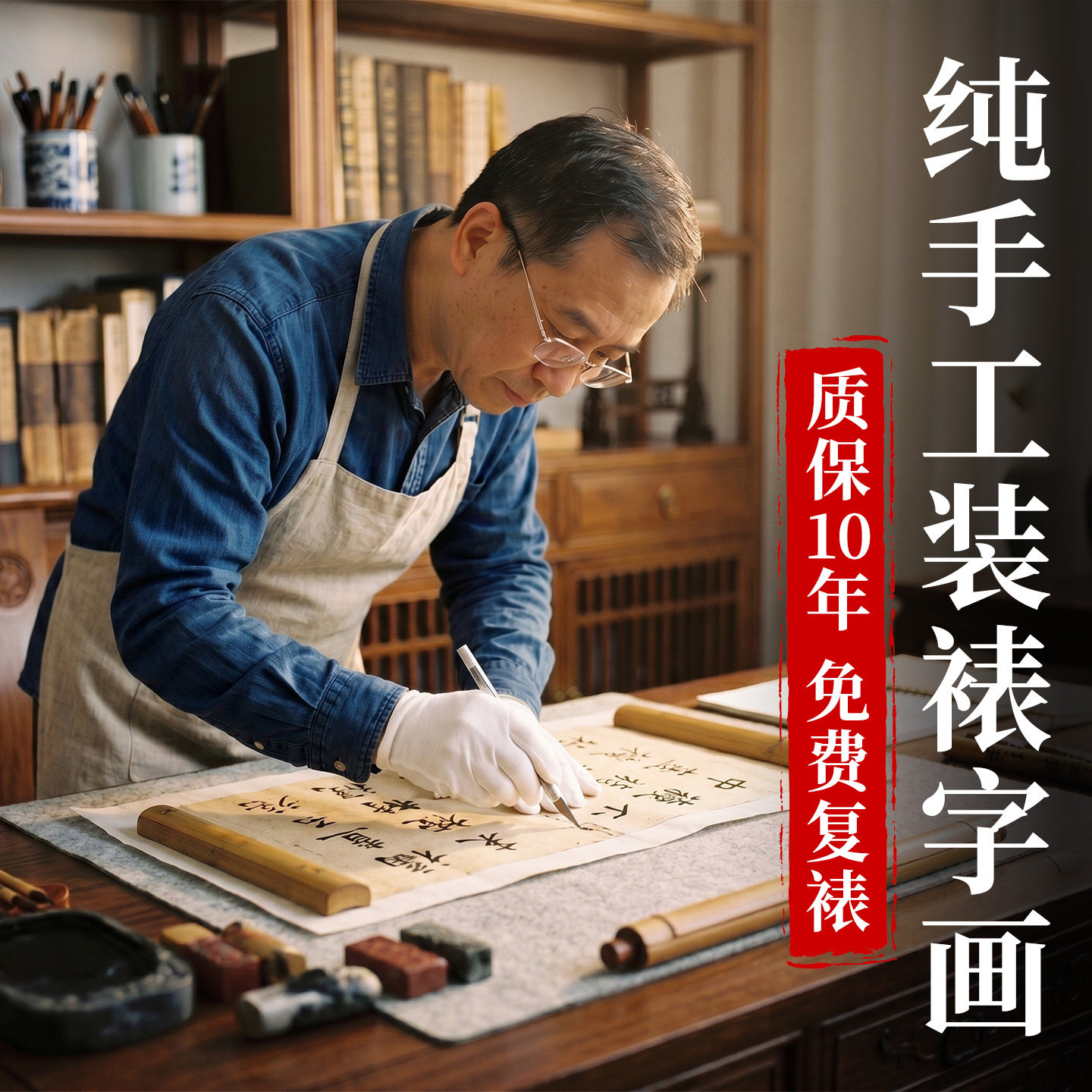 【纯手工/免费复裱】字画装裱