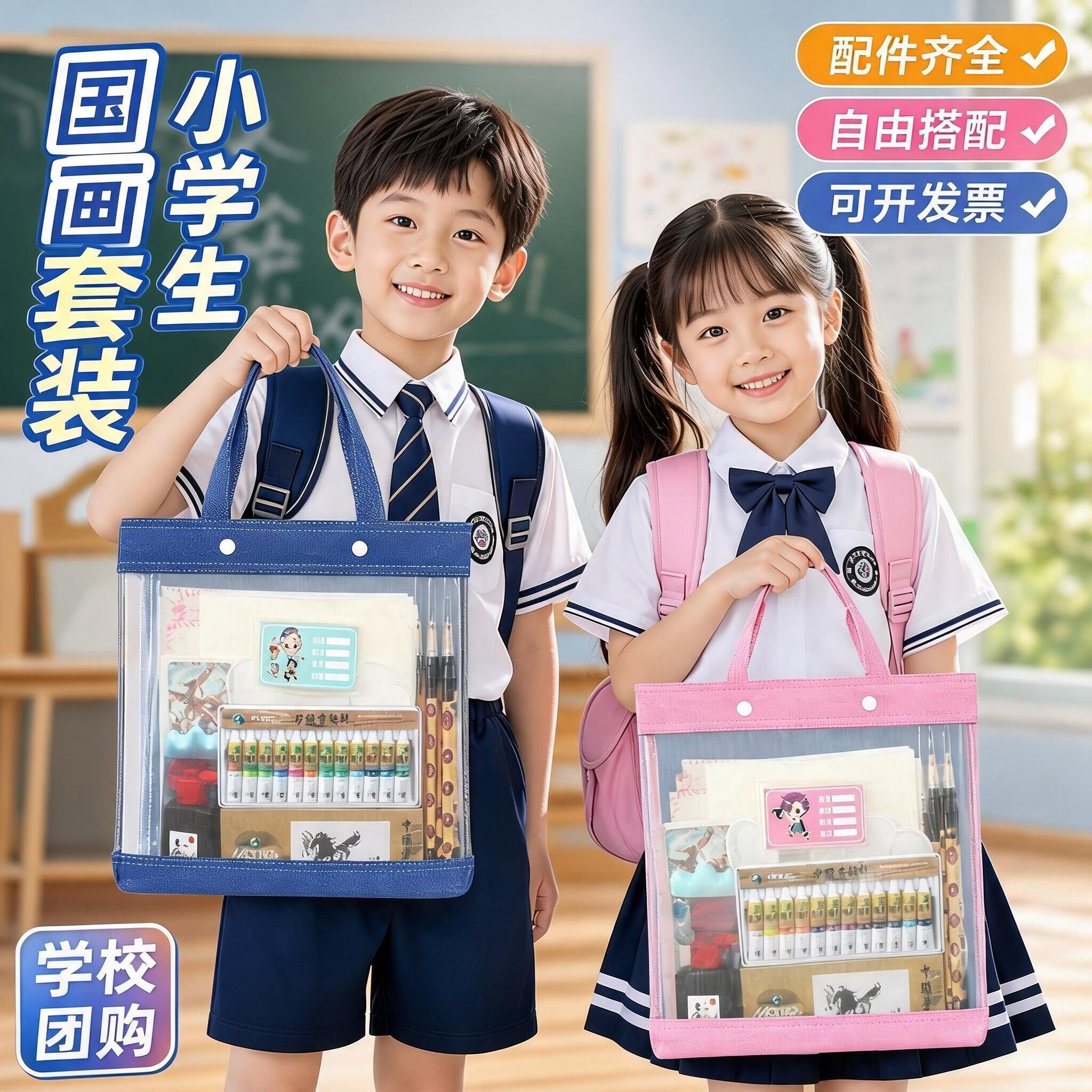 【学校团购可开发票】国画手提袋