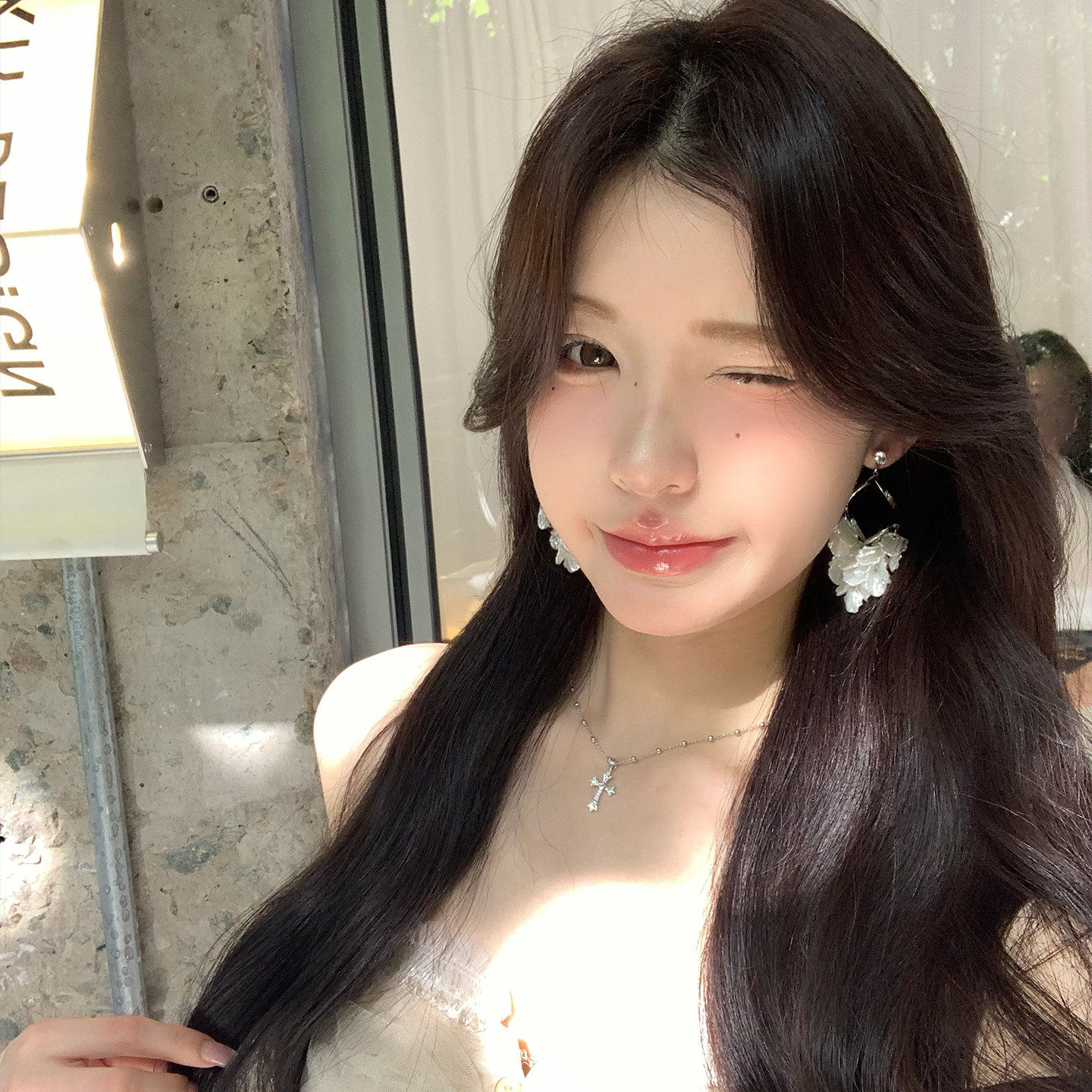 Tiny Sylvie 法式贝壳花瓣流苏耳环女夏海边度假风耳钉