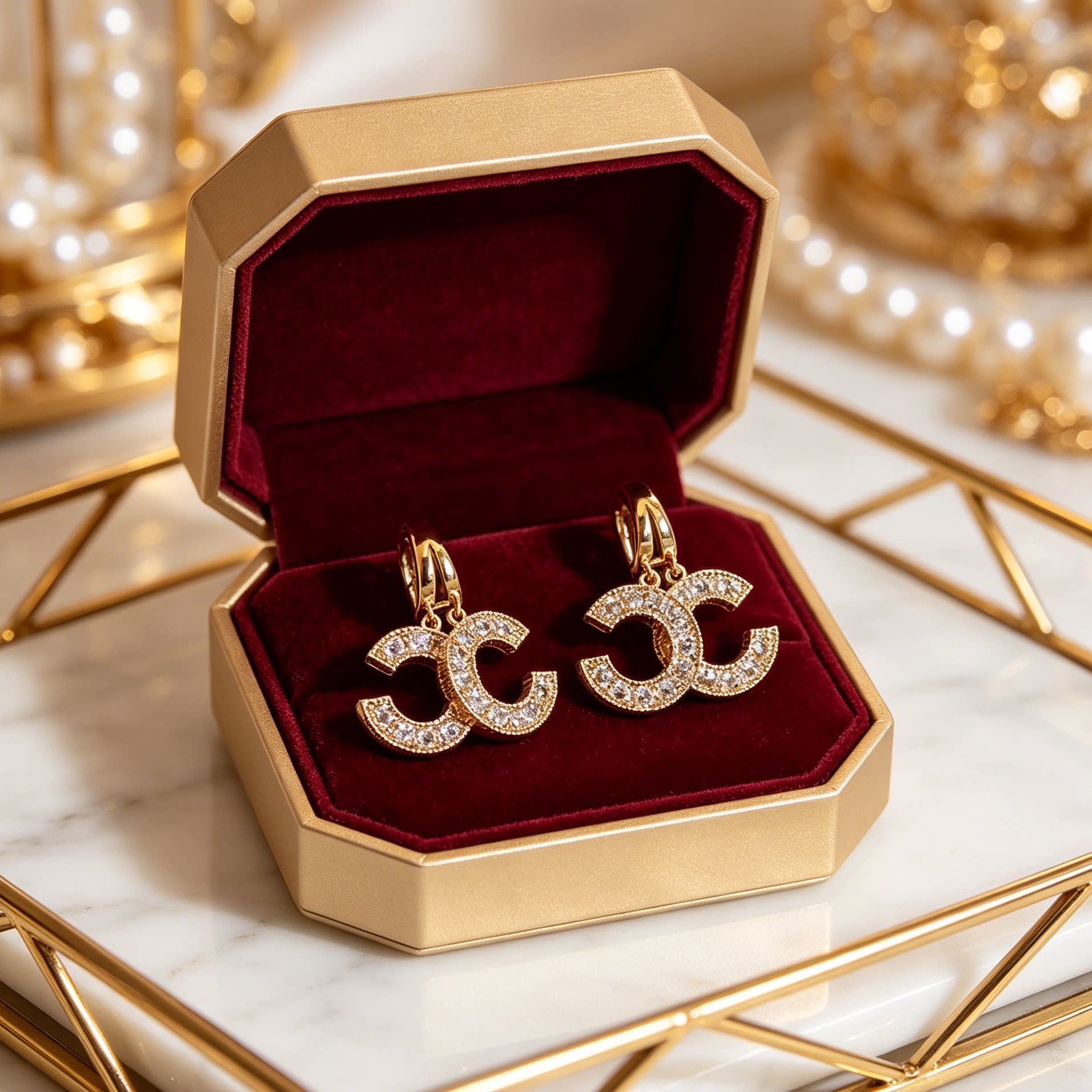 Tiny Sylvie【小香风耳环】双C字母精致耳饰爆款耳坠高级感T