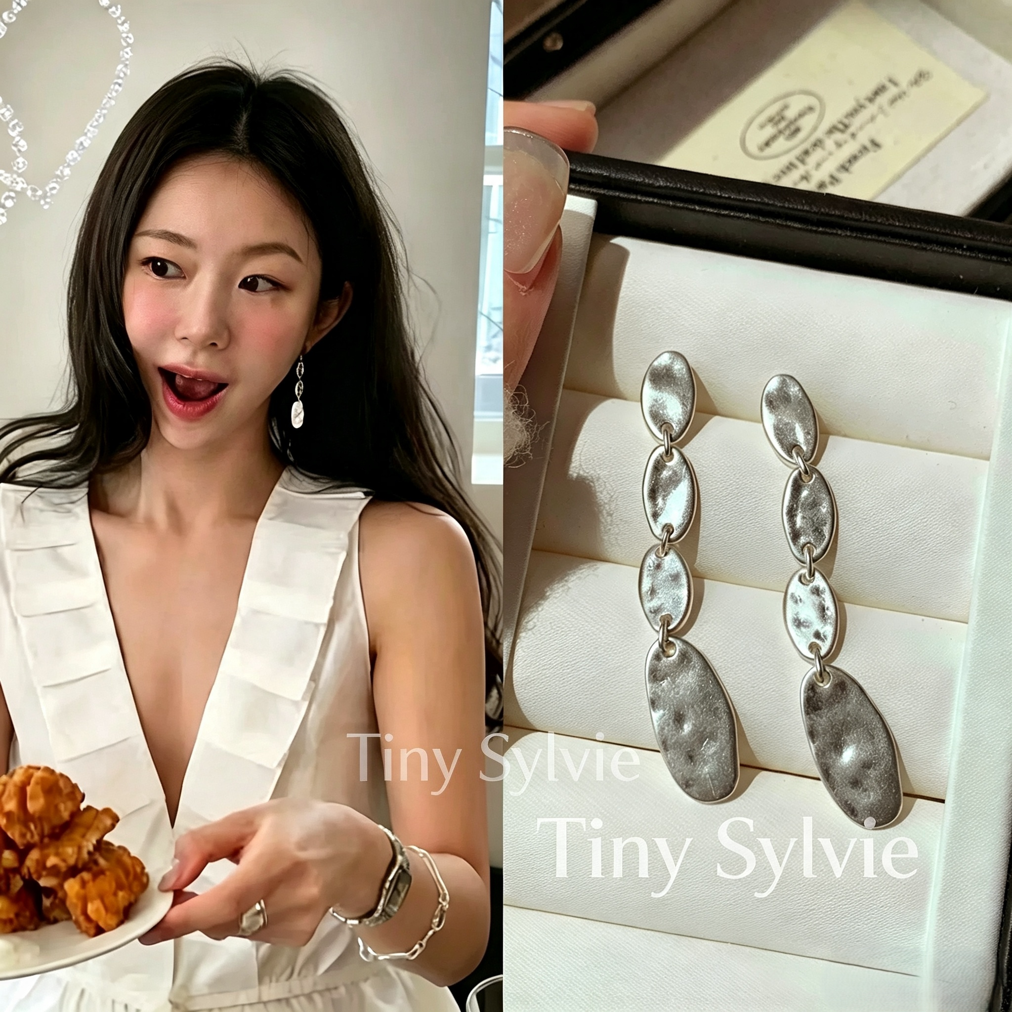 ins网红fever同款锤纹流苏耳饰