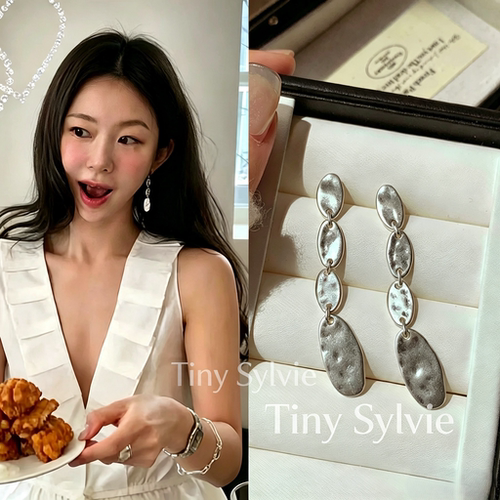 ins网红fever同款锤纹流苏耳饰
