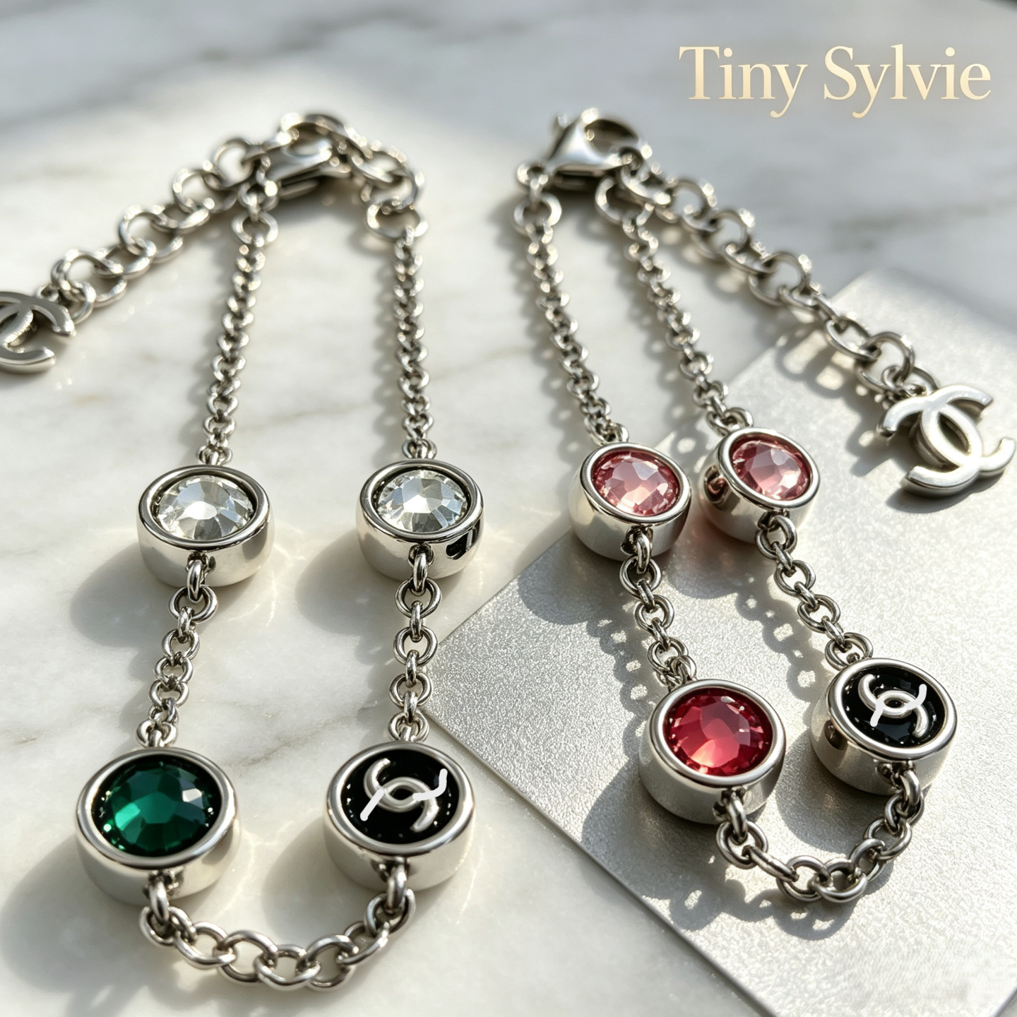 Tiny Sylvie【珐琅】粉钻绿钻手链轻奢高级感手链女时尚气质饰品