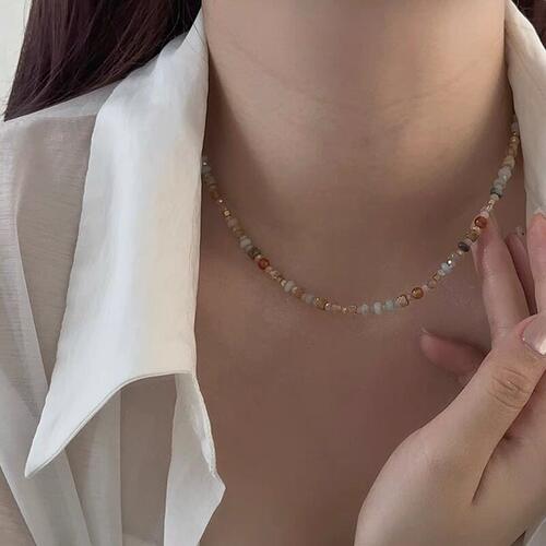 Tiny Sylvie 多巴胺天然石水晶串珠项链女轻奢小众2026新款