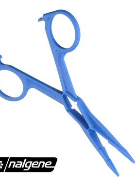 NALGENE剪刀型镊子耐洁PP聚丙烯耐高温镊子 蓝色塑料剪刀镊 耐酸碱塑料止血钳 实验室色谱柱镊子