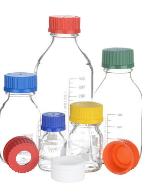 高硼硅蓝盖试剂瓶 高硼硅螺口瓶 丝口瓶 GL45瓶 GL32瓶 50ml100ml250ml100ml1000ml大口试剂瓶 橙盖瓶 红盖瓶
