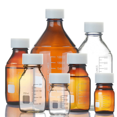 四氟盖试剂瓶GL32四氟盖特氟龙垫片储存瓶GL45蓝盖样品瓶高硼硅