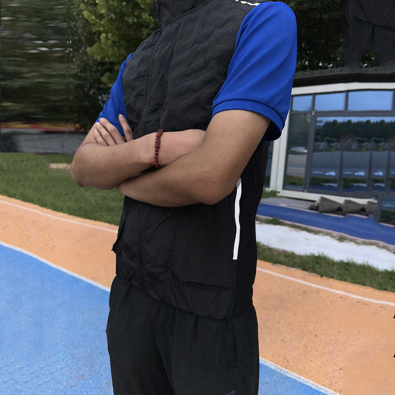 爆款黑色压胶防水透气网孔马甲反光条设计冬训马夹2025新