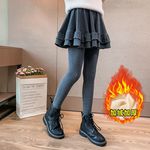 女童加绒裙裤秋冬装新款儿童加厚一体绒保暖打底裤外穿假两件裤子