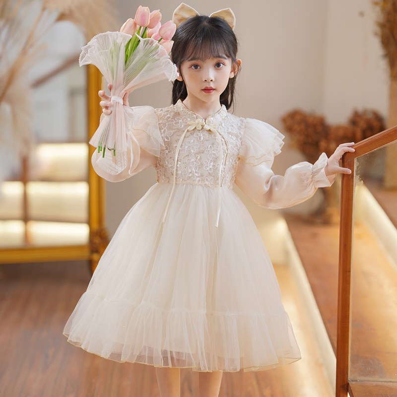 女儿童连衣裙旗袍花童礼服公主裙