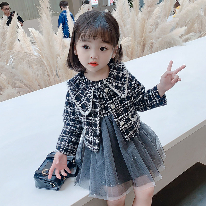 女童春秋装小香风洋气时髦两件套