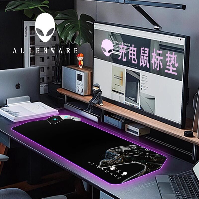 alienware外星人无线充电RGB发光电竞游戏桌垫大尺寸吃鸡送礼专用