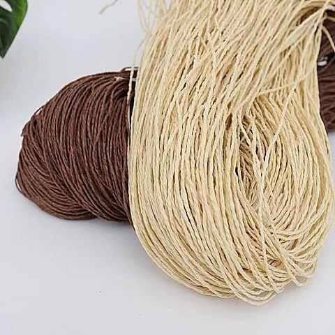拉菲草线夏款手工编织凉帽草帽子遮阳勾针包包diy材料包