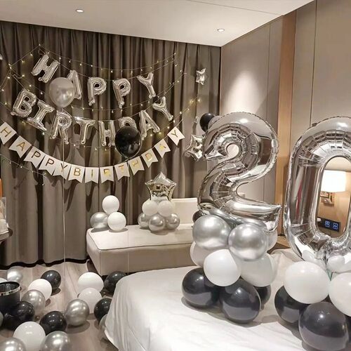 男生女孩生日场景布置装饰快乐惊喜派对背景墙气球18岁仪式感道具
