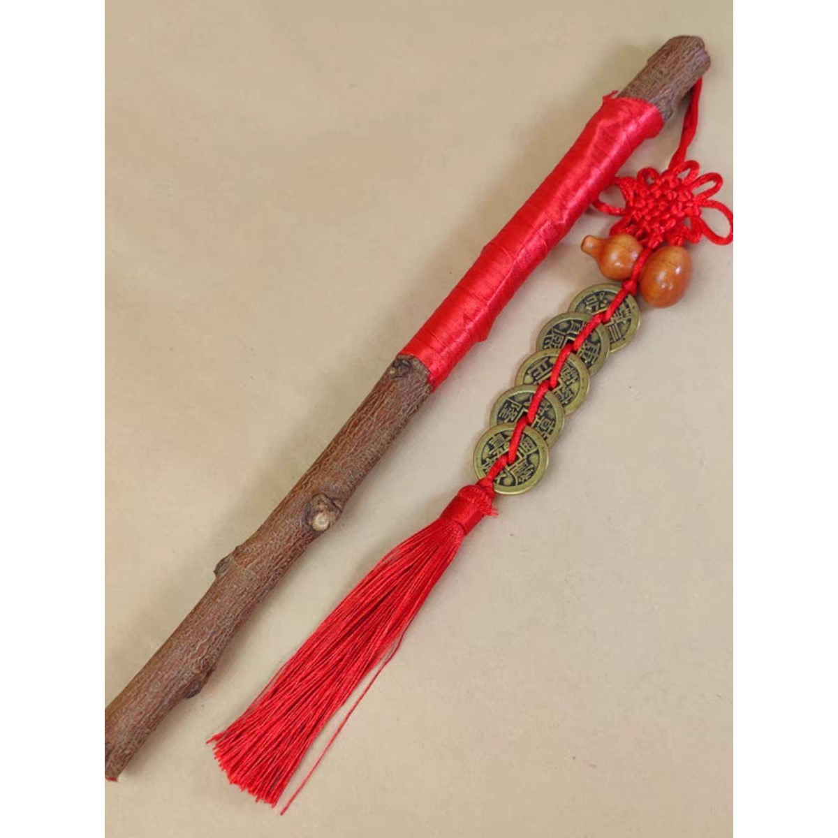 天然东南桃枝老桃树原木棍棒孕妇儿童老人夜晚防惊吓压惊随身护身