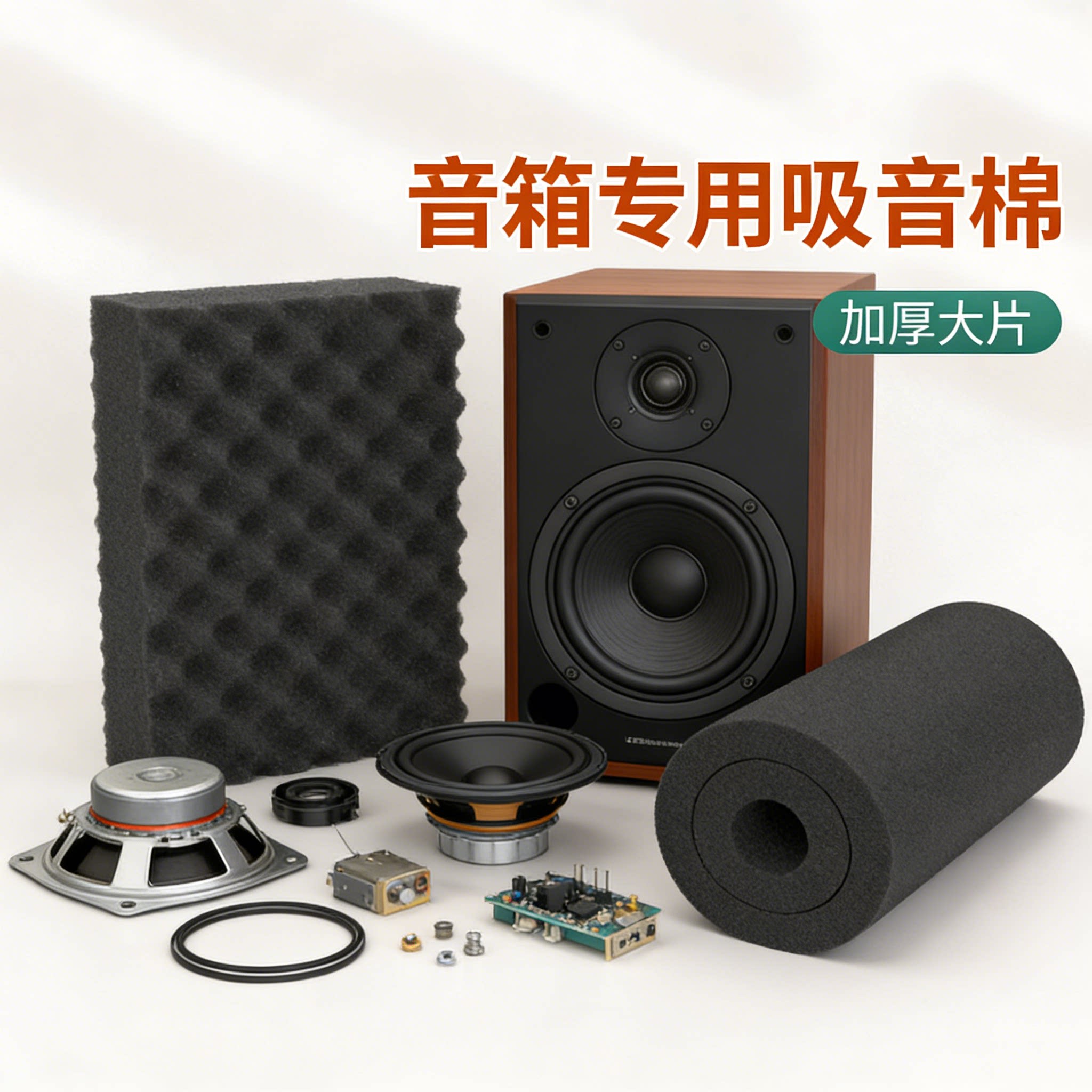 音箱专用吸音棉改装音响低音炮内部隔音DIY填充棉加厚减震海棉垫