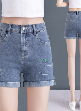 牛仔短裤女2025年新款高腰显瘦裤子夏季薄款小个子直筒大码a字裤