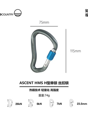 HMS丝扣主锁WILDCOUNTRY专业登山攀岩保护ASCENT HMS