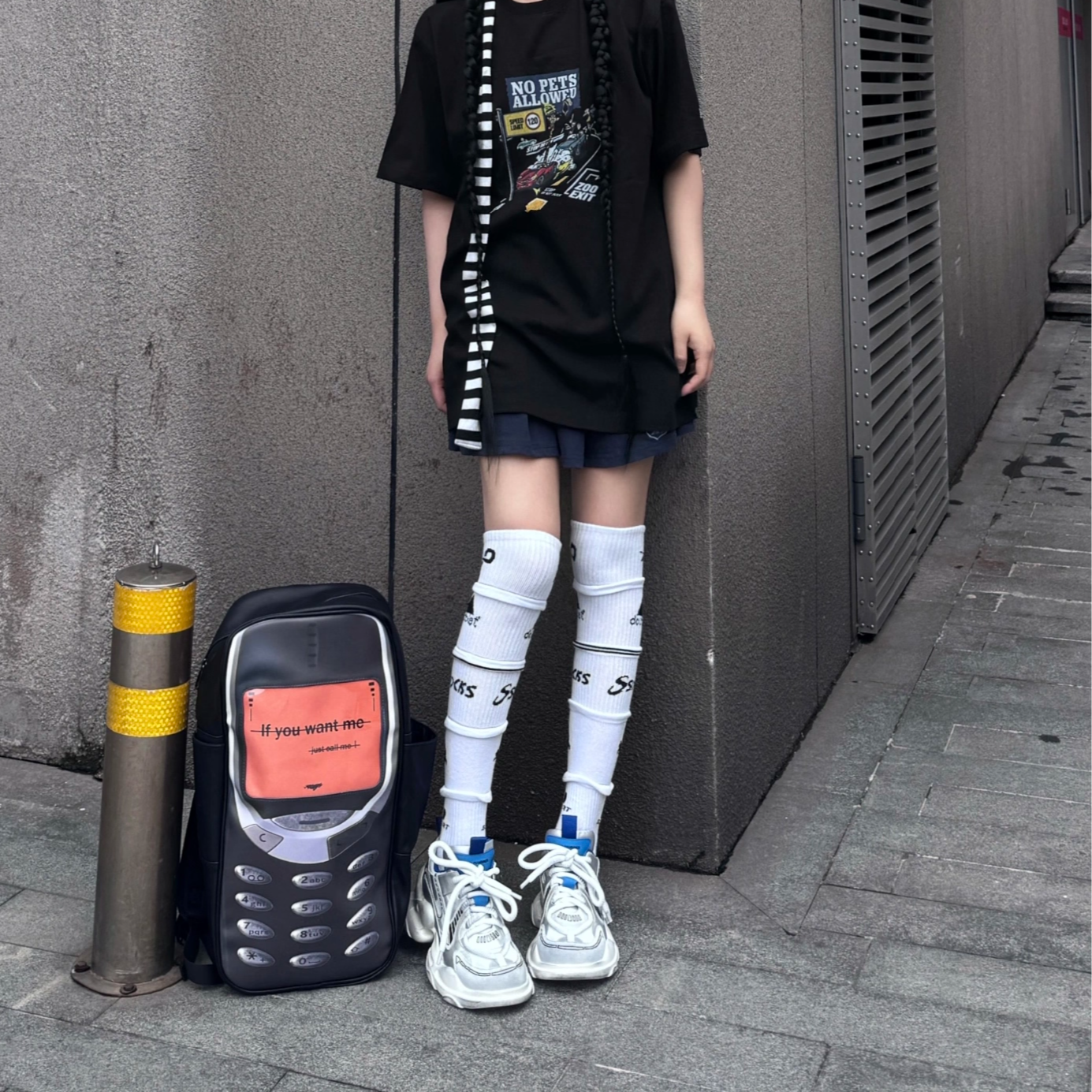 经典复古Dou足球运动风辣妹小腿袜长筒袜子女时尚百搭白色