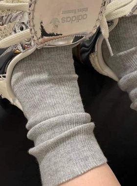 2026新款灰色袜子女ins潮中筒袜春夏薄款韩版长筒纯色夏季堆堆袜