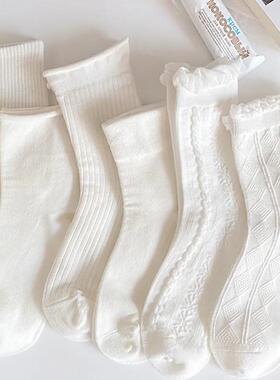 袜子女白色春秋款可爱日系jk袜lolita花边长袜ins潮中筒袜百搭夏