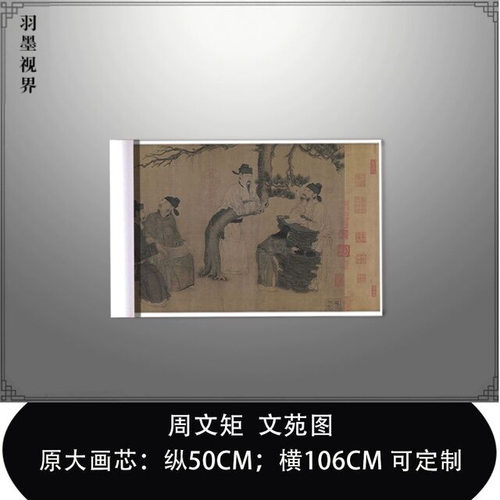 周文矩文苑图仿古人物高清微喷