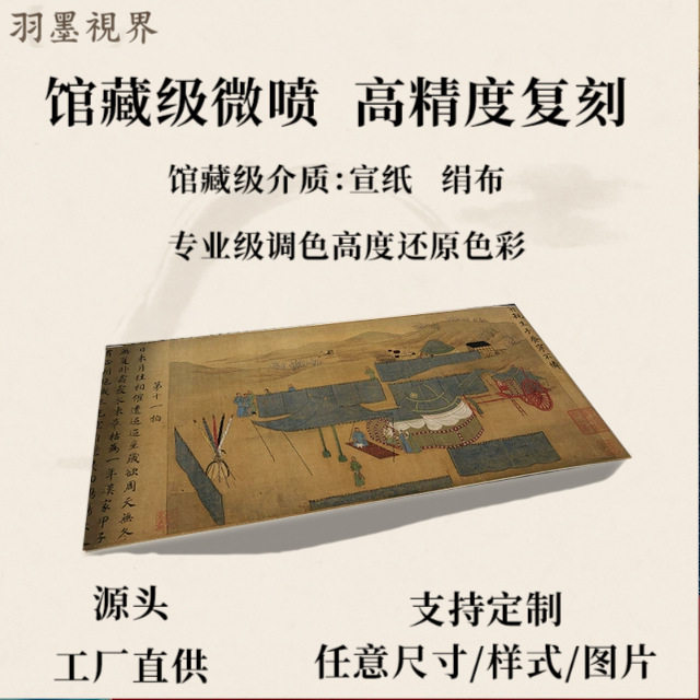 明 文姬归汉图卷 经典国画真迹高清微喷复制手卷装裱学习临摹