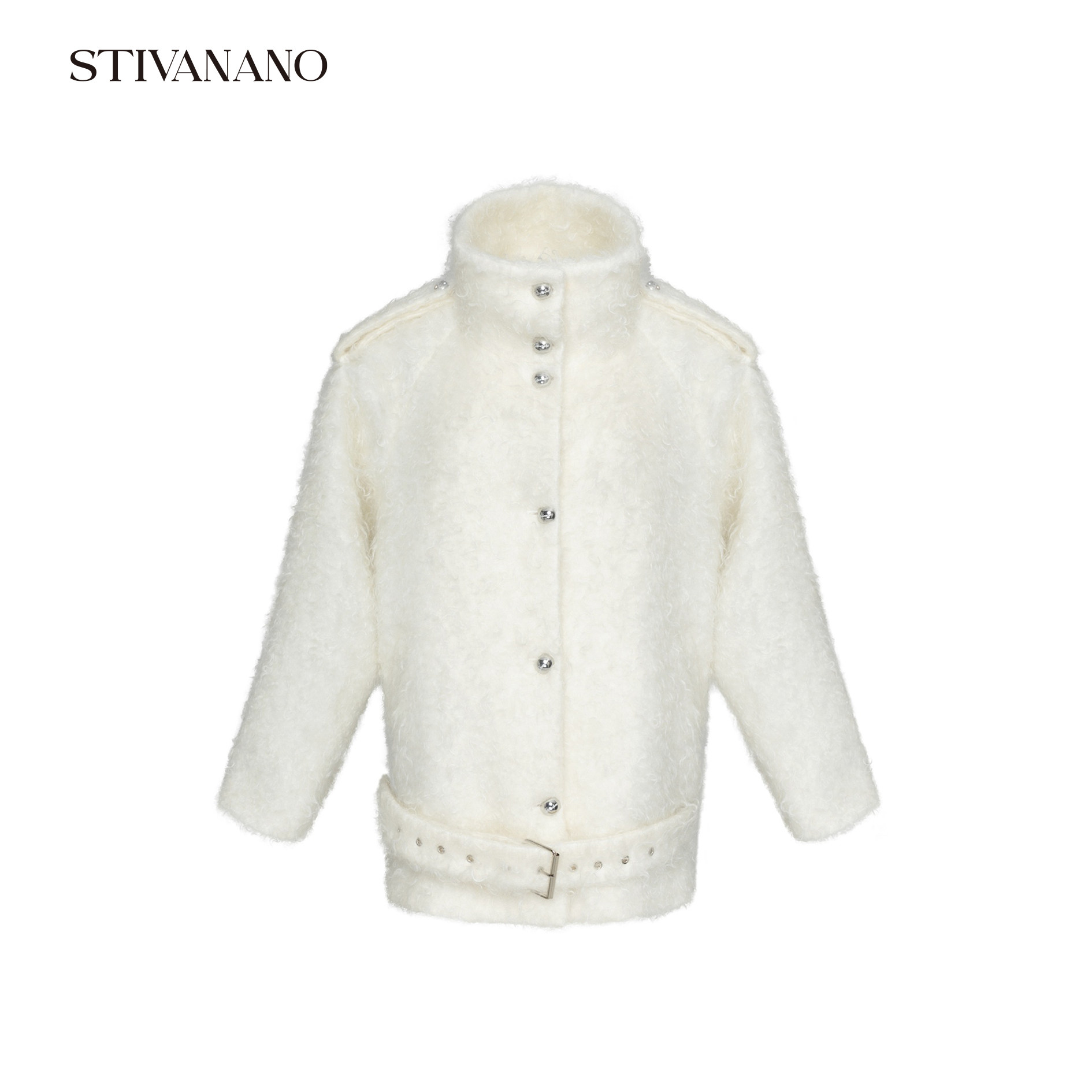 Stivanano高领插肩袖马海毛外套