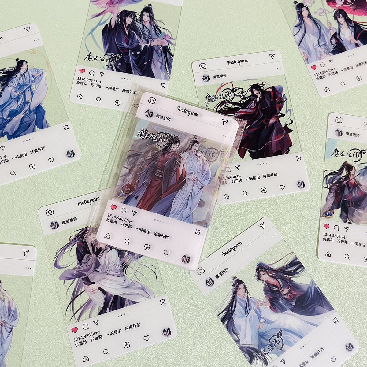 魔道祖师新款透卡魏无羡蓝忘机二次元动漫周边高清自同学礼物收藏