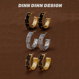 百搭 简约个性 DINN DESIGN三色串珠圈圈耳环高级感小众时尚